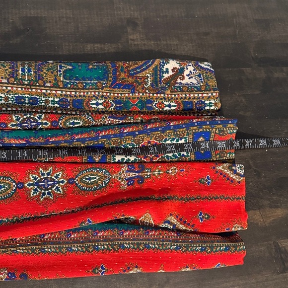 Vintage Leslie Fay Red & Green Abstract Paisley Style Ricky Skirt Size 6 - Picture 6 of 6